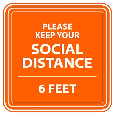 Identity Group Please Keep Your Social Distance, Orange, 15" 8454OR